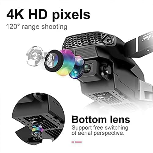 Foldable Drone with 4k Dual Camera Altitude Hold, One Key Take Off/Landing, 360° Flip.