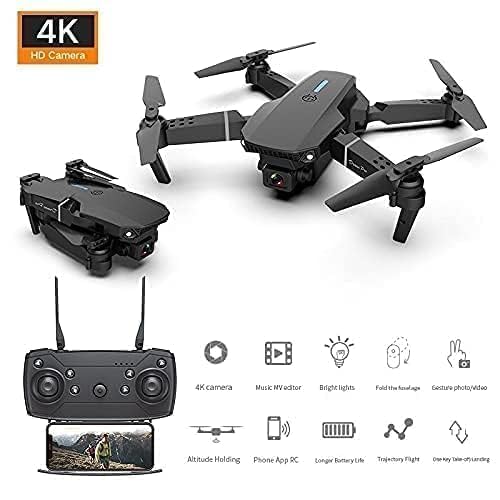 Foldable Drone with 4k Dual Camera Altitude Hold, One Key Take Off/Landing, 360° Flip.
