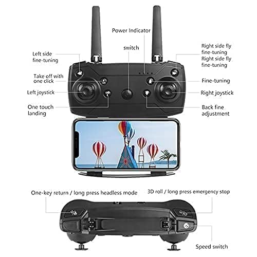 Foldable Drone with 4k Dual Camera Altitude Hold, One Key Take Off/Landing, 360° Flip.