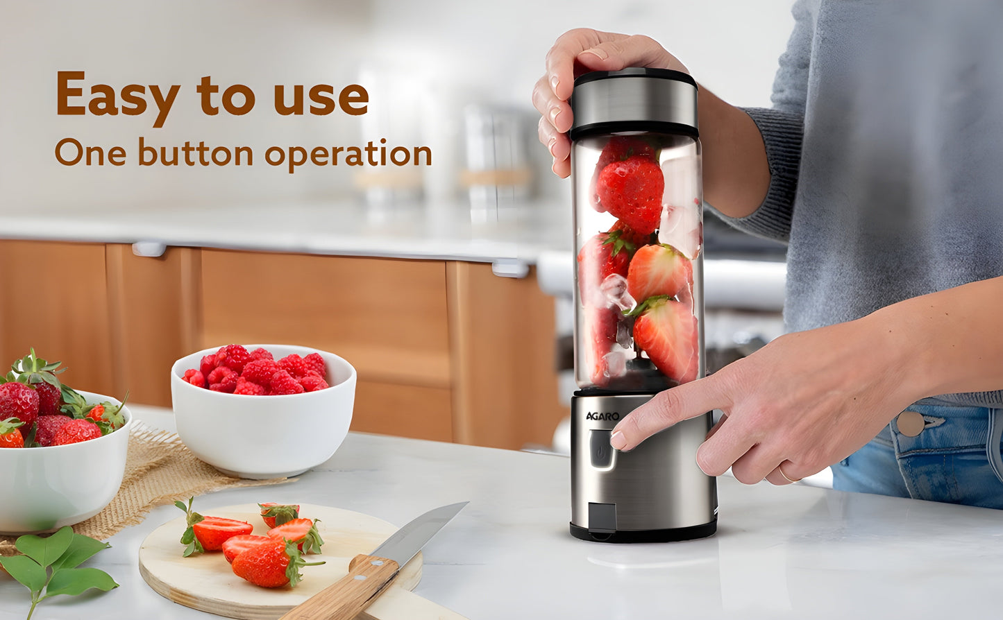 Portable USB Rechargeable Mini Juicer Blender,Electric Juicer Bottle For Smoothies and Juices, Mixer Juicer that Crushes Ice