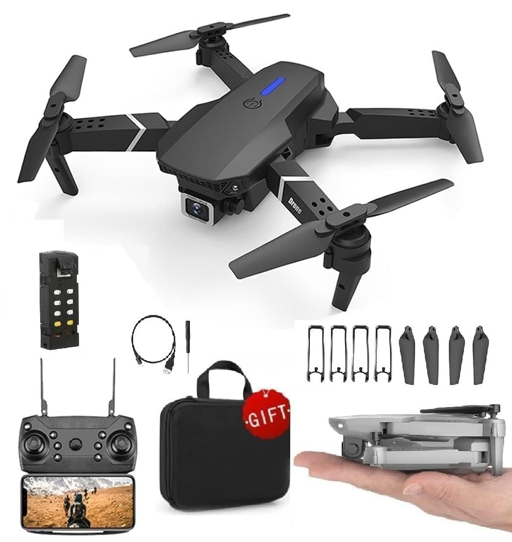 Foldable Drone with 4k Dual Camera Altitude Hold, One Key Take Off/Landing, 360° Flip.