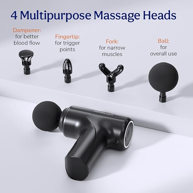 Massager Gun For Full Body Massager [4 Heads] 6 Speed Mode Massager for Full Body Pain Relief.