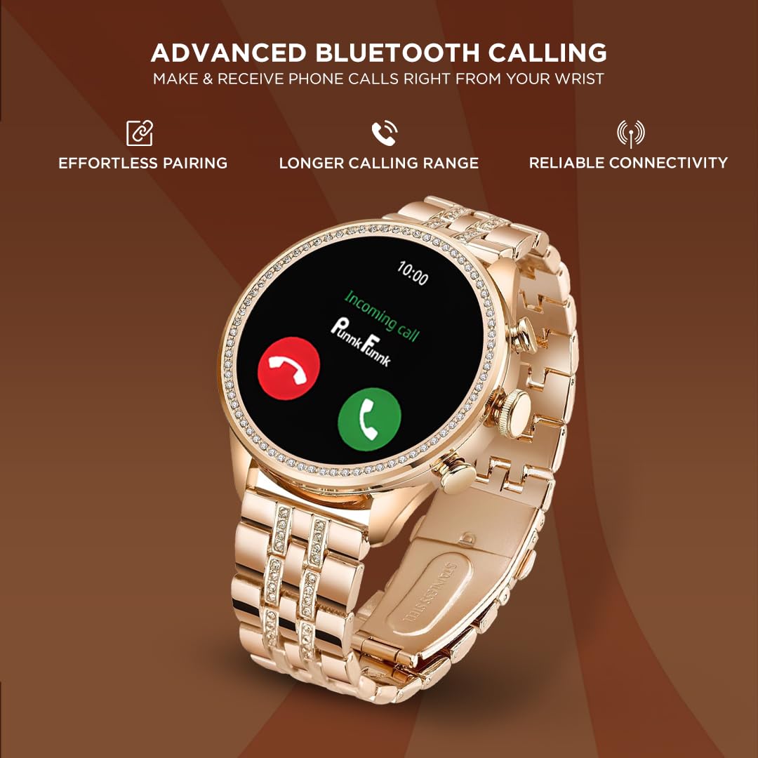 GEN 9 Smartwatch Waterproof for Women with Metal Strap & HD Display, Bluetooth Calling