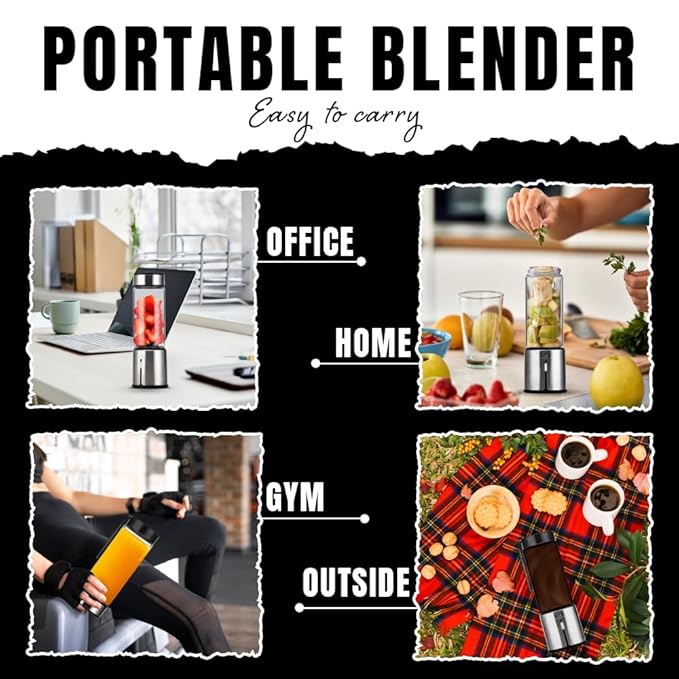 Portable USB Rechargeable Mini Juicer Blender,Electric Juicer Bottle For Smoothies and Juices, Mixer Juicer that Crushes Ice