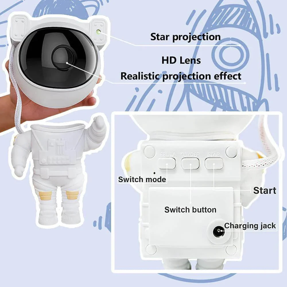Astronaut Nebula Projector Galaxy Lamp. Relaxing Experience.